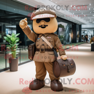 Mascot character of a Brown...