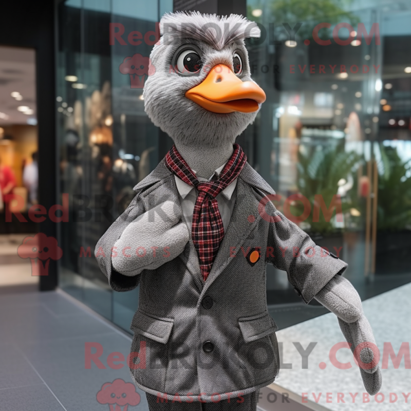 Mascot character of a Gray Geese dressed with a Suit and Scarf clips Mascot character of a Gray Geese dressed with a Suit and Scarf clips