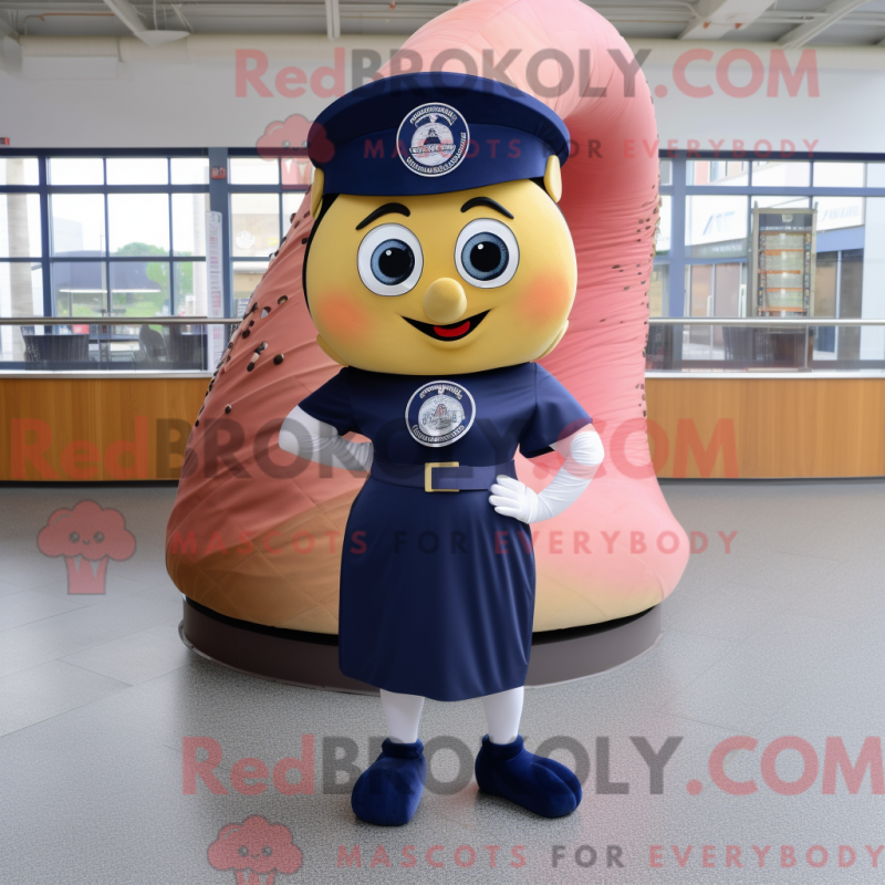 Mascot character of a Navy Donut dressed with a Wrap Skirt and Bracelet watches Mascot character of a Navy Donut dressed with a Wrap Skirt and Bracelet watches