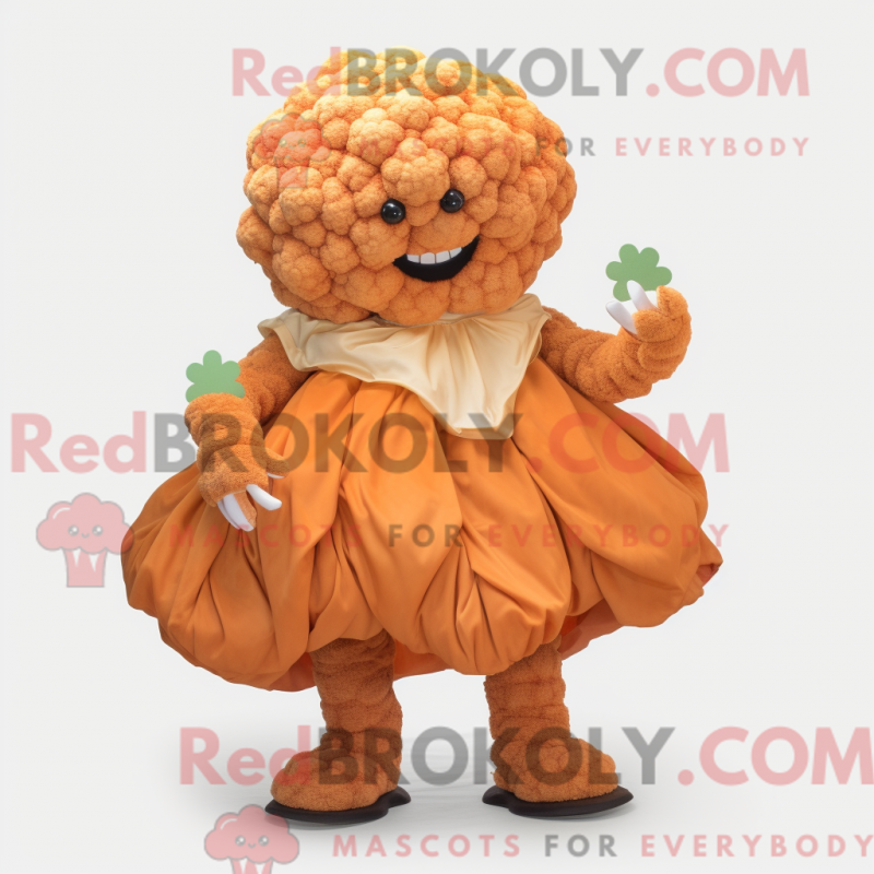 Mascot character of a Rust Cauliflower dressed with a Skirt and Foot pads Mascot character of a Rust Cauliflower dressed with a Skirt and Foot pads