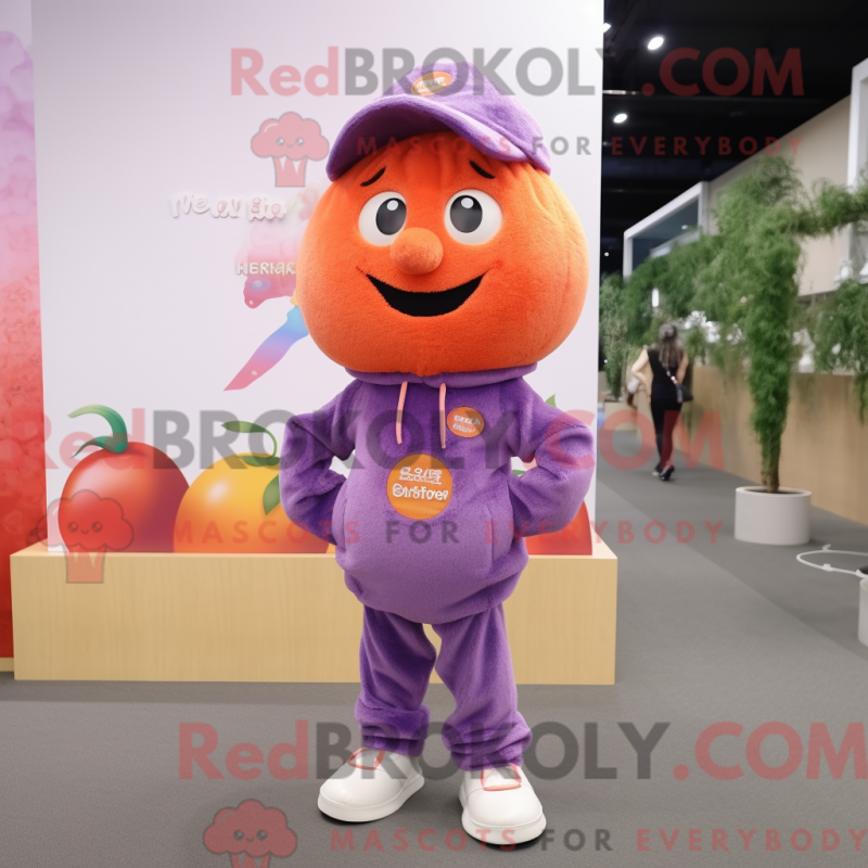 Mascot character of a Peach Grape dressed with a Corduroy Pants and Hairpins Mascot character of a Peach Grape dressed with a Corduroy Pants and Hairpins