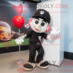 Mascot character of a Black Arrow Of Love dressed with a Baseball Tee and Ties
