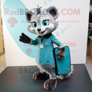 Cyan Civet maskot kostume...