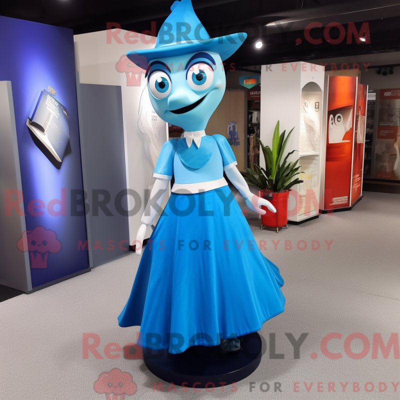 Mascot character of a Blue Hourglass dressed with a Maxi Skirt and Shoe clips Mascot character of a Blue Hourglass dressed with a Maxi Skirt and Shoe clips