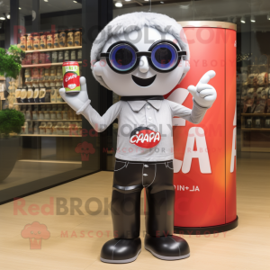 nan Soda Can mascot costume character dressed with a Shorts and Reading glasses