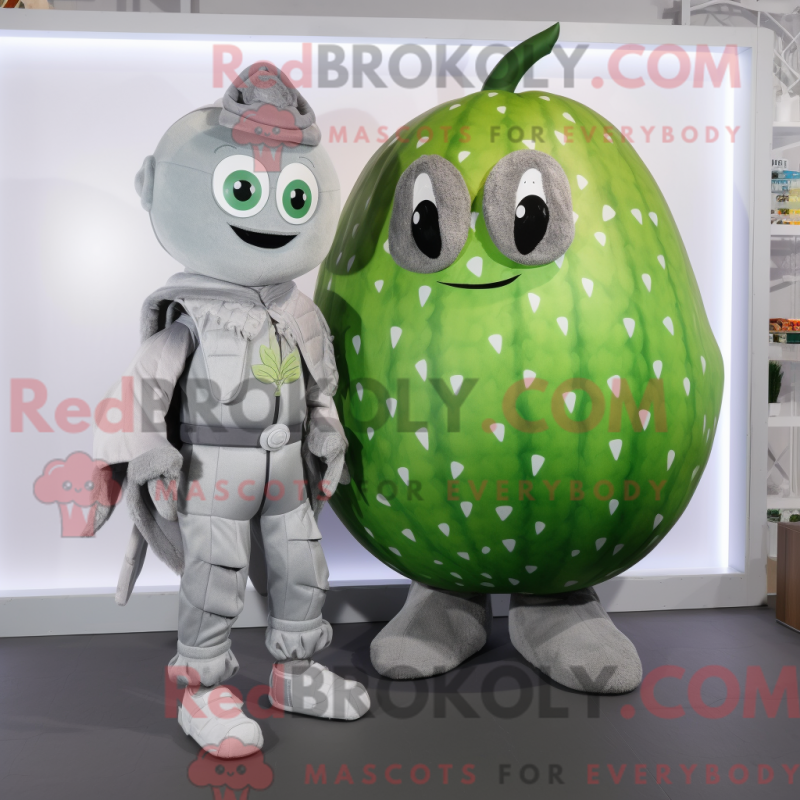 Mascot character of a Silver Melon dressed with a Overalls and Digital watches Mascot character of a Silver Melon dressed with a Overalls and Digital watches