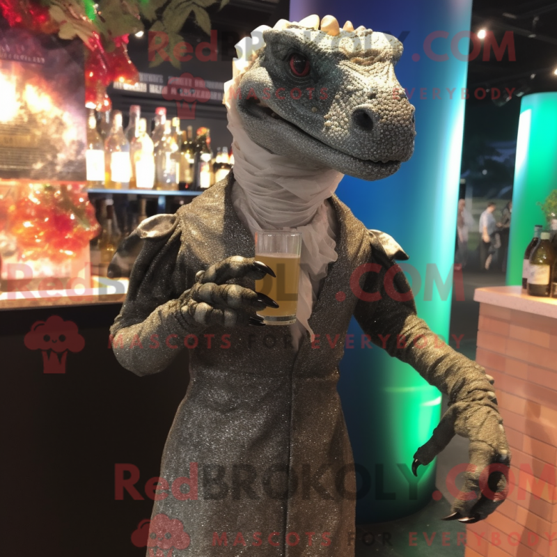 Mascot character of a Komodo Dragon dressed with a Cocktail Dress and Belts Mascot character of a Komodo Dragon dressed with a Cocktail Dress and Belts