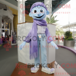 Mascot character of a Lavender Pendant dressed with a Boyfriend Jeans and Scarf clips