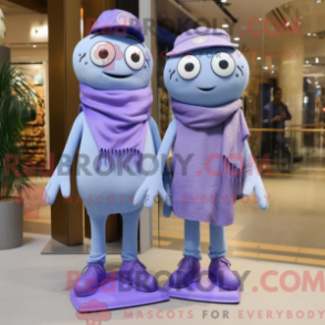 Mascot character of a Lavender Pendant dressed with a Boyfriend Jeans and Scarf clips