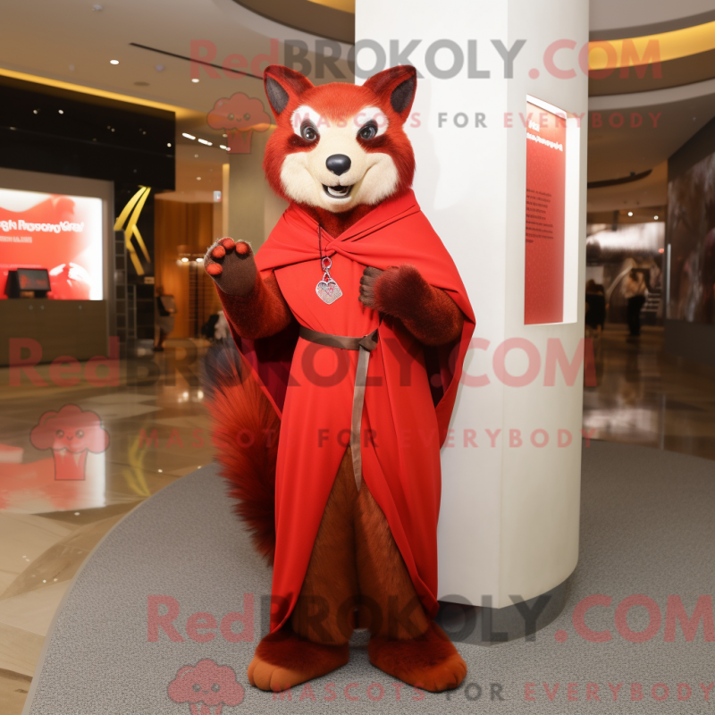 Mascot character of a Red Skunk dressed with a Sheath Dress and Shawls Mascot character of a Red Skunk dressed with a Sheath Dress and Shawls