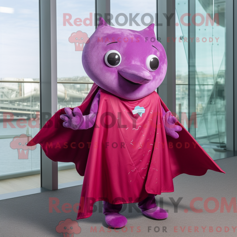 Mascot character of a Magenta Stingray dressed with a Waistcoat and Scarf clips Mascot character of a Magenta Stingray dressed with a Waistcoat and Scarf clips