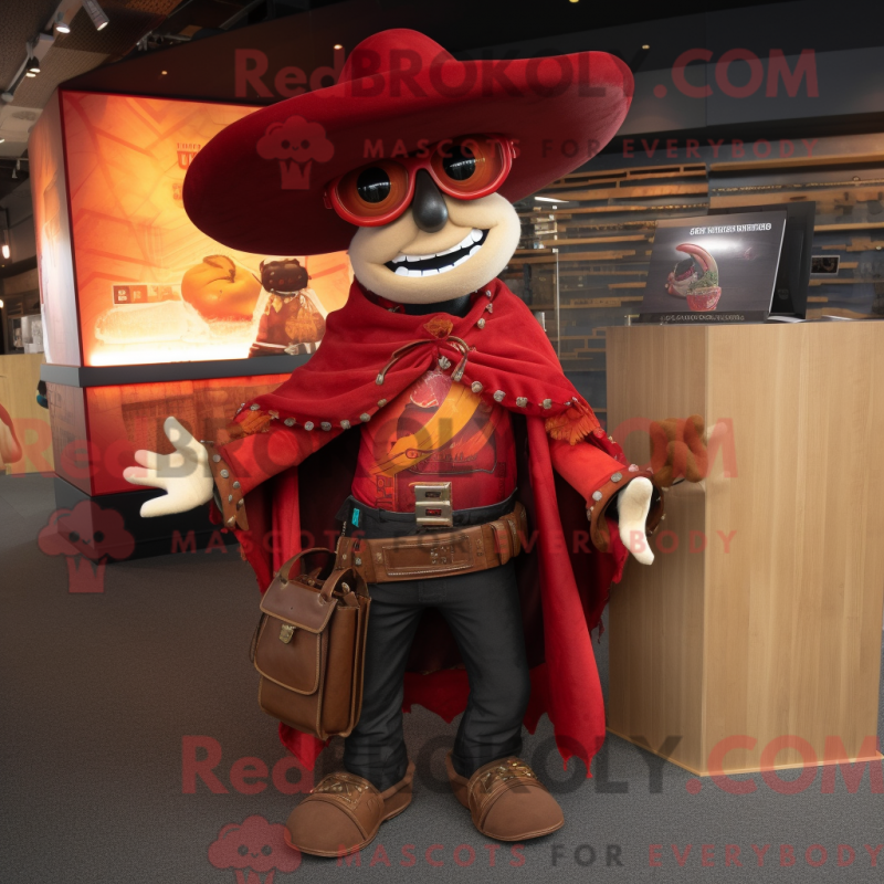 Mascot character of a Red Fajitas dressed with a Leather Jacket and Handbags Mascot character of a Red Fajitas dressed with a Leather Jacket and Handbags