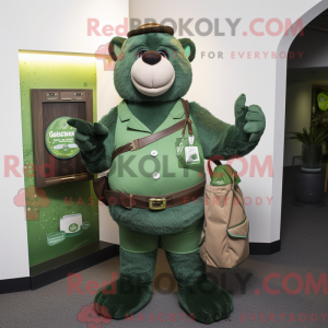 Mascot character of a Green Guinness dressed with a Henley Shirt and Wallets