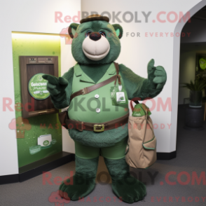 Mascot character of a Green Guinness dressed with a Henley Shirt and Wallets