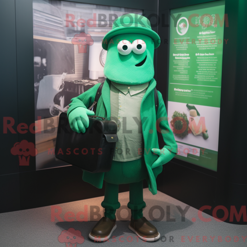 Mascot character of a Green Guinness dressed with a Henley Shirt and Wallets