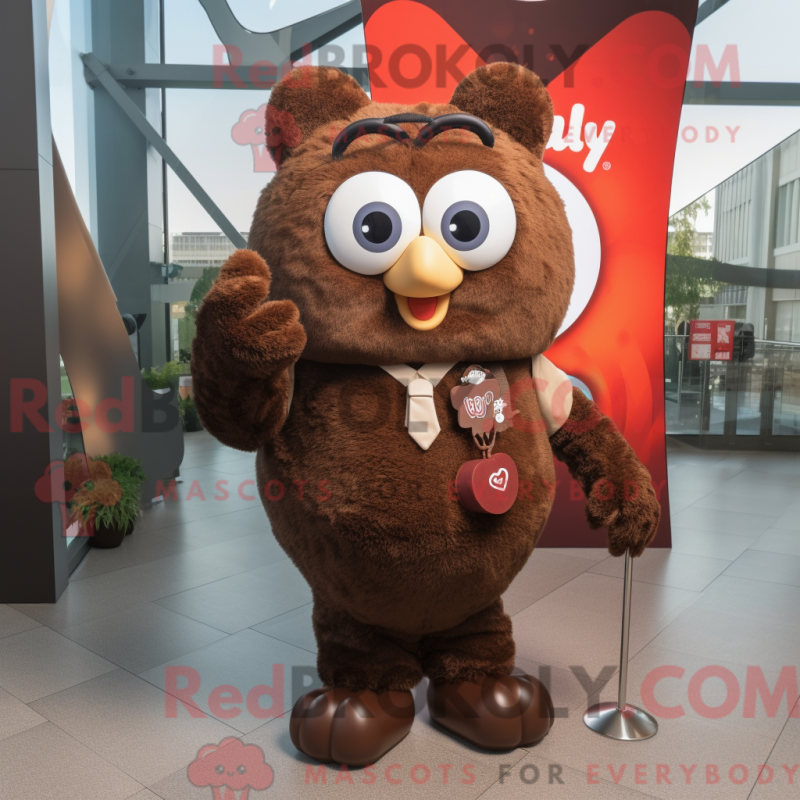 Mascot character of a Brown Heart dressed with a Shift Dress and Suspenders Mascot character of a Brown Heart dressed with a Shift Dress and Suspenders