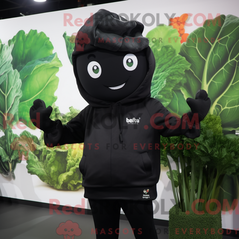 Mascot character of a Black Cabbage dressed with a Sweatshirt and Beanies Mascot character of a Black Cabbage dressed with a Sweatshirt and Beanies