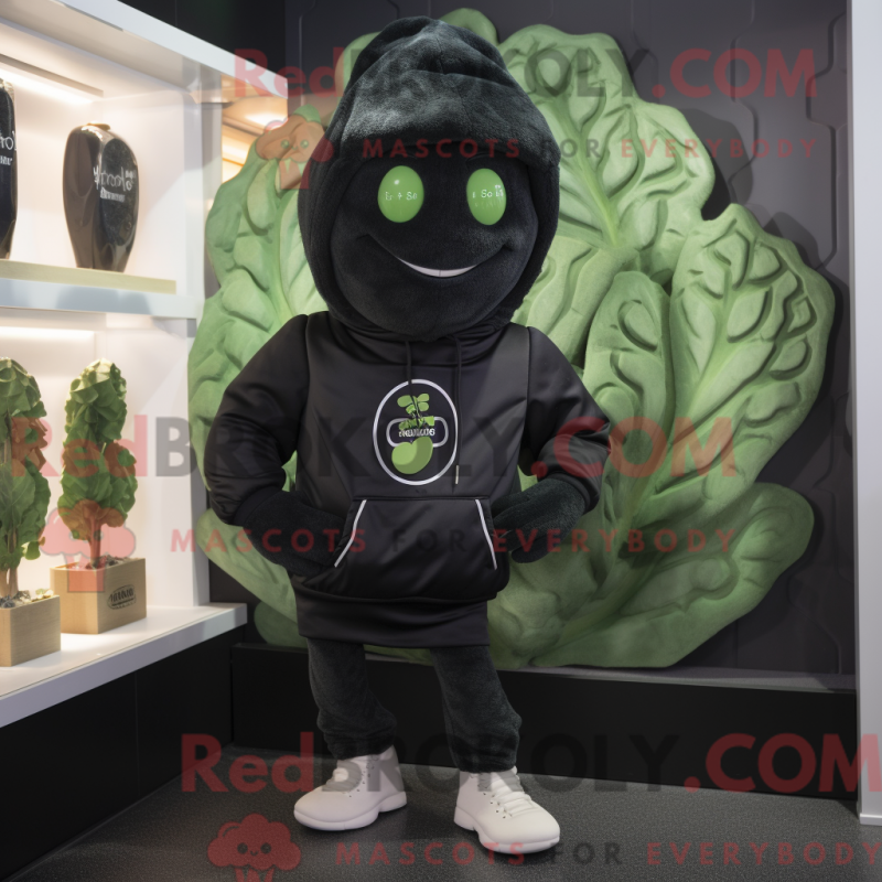 Mascot character of a Black Cabbage dressed with a Sweatshirt and Beanies Mascot character of a Black Cabbage dressed with a Sweatshirt and Beanies