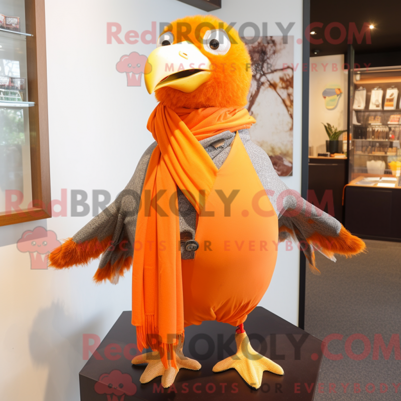 Mascot character of a Orange Pigeon dressed with a Suit and Scarf clips Mascot character of a Orange Pigeon dressed with a Suit and Scarf clips