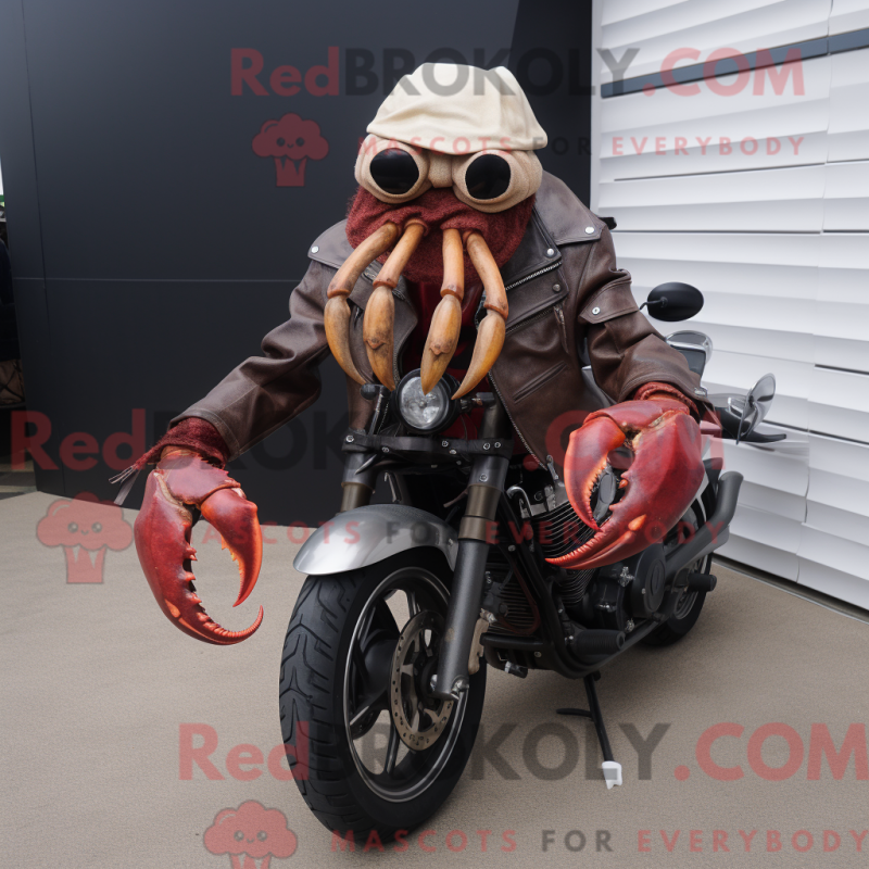Mascot character of a Hermit Crab dressed with a Biker Jacket and Ties Mascot character of a Hermit Crab dressed with a Biker Jacket and Ties
