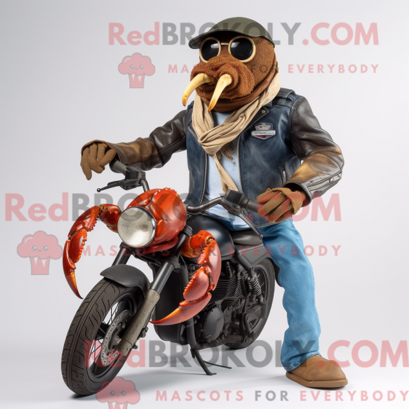 Mascot character of a Hermit Crab dressed with a Biker Jacket and Ties Mascot character of a Hermit Crab dressed with a Biker Jacket and Ties