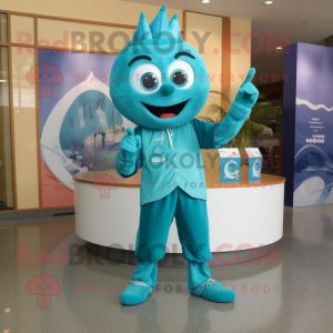 Teal Ice maskot kostym...