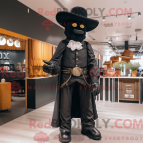 Mascot character of a Black Cowboy dressed with a Suit Jacket and Gloves