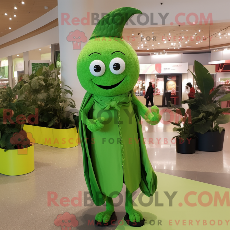 Mascot character of a Lime Green Spinach dressed with a Dress Pants and Necklaces Mascot character of a Lime Green Spinach dressed with a Dress Pants and Necklaces