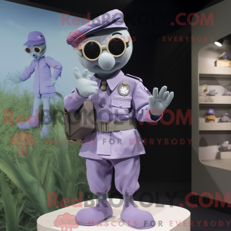 Mascot character of a Lavender Special Air Service dressed with a Polo Shirt and Watches Mascot character of a Lavender Special Air Service dressed with a Polo Shirt and Watches