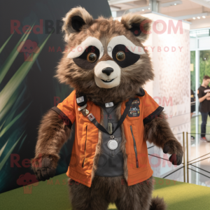 Rust Raccoon maskot kostym...