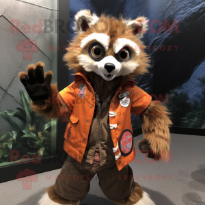 Rust Raccoon maskot kostym...