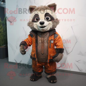 Rust Raccoon maskot kostym...