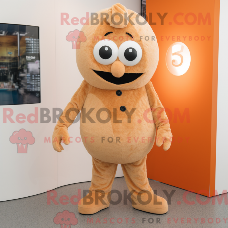 Mascot character of a Tan Orange dressed with a Bodysuit and Earrings Mascot character of a Tan Orange dressed with a Bodysuit and Earrings