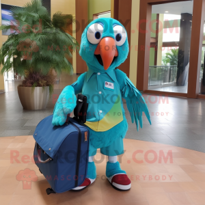 Teal Macaw mascotte kostuum...