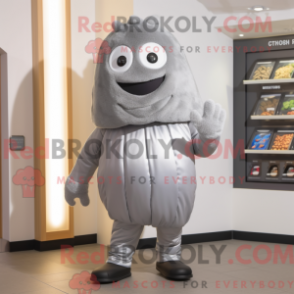 Mascot character of a Silver Potato dressed with a Turtleneck and Beanies