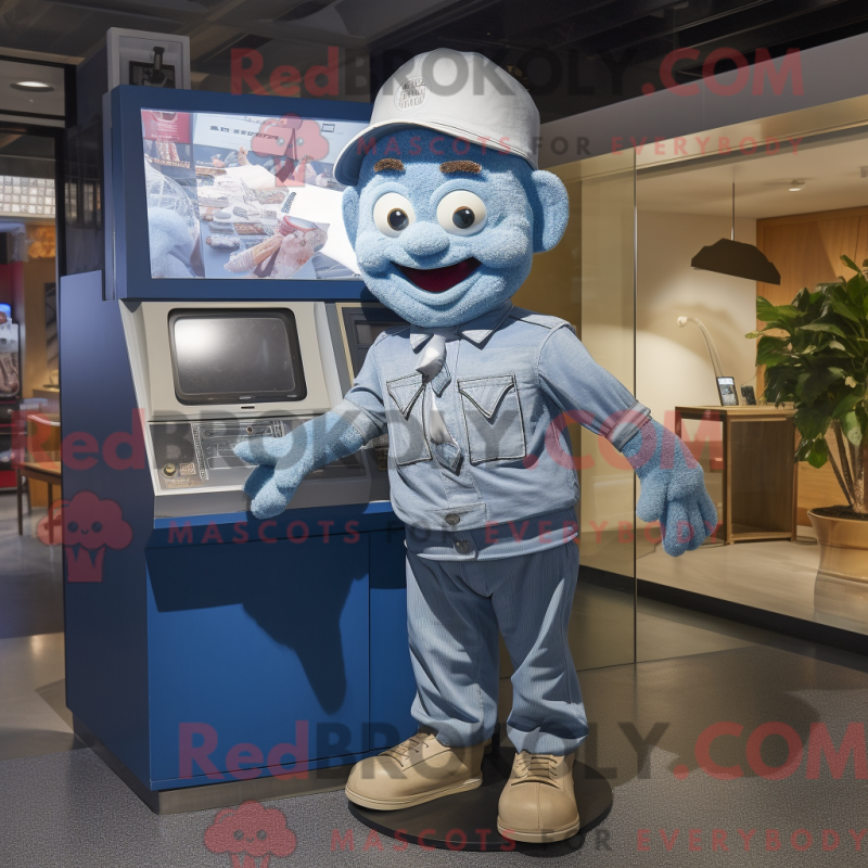 Mascot character of a Silver Television dressed with a Chambray Shirt and Cummerbunds Mascot character of a Silver Television dressed with a Chambray Shirt and Cummerbunds
