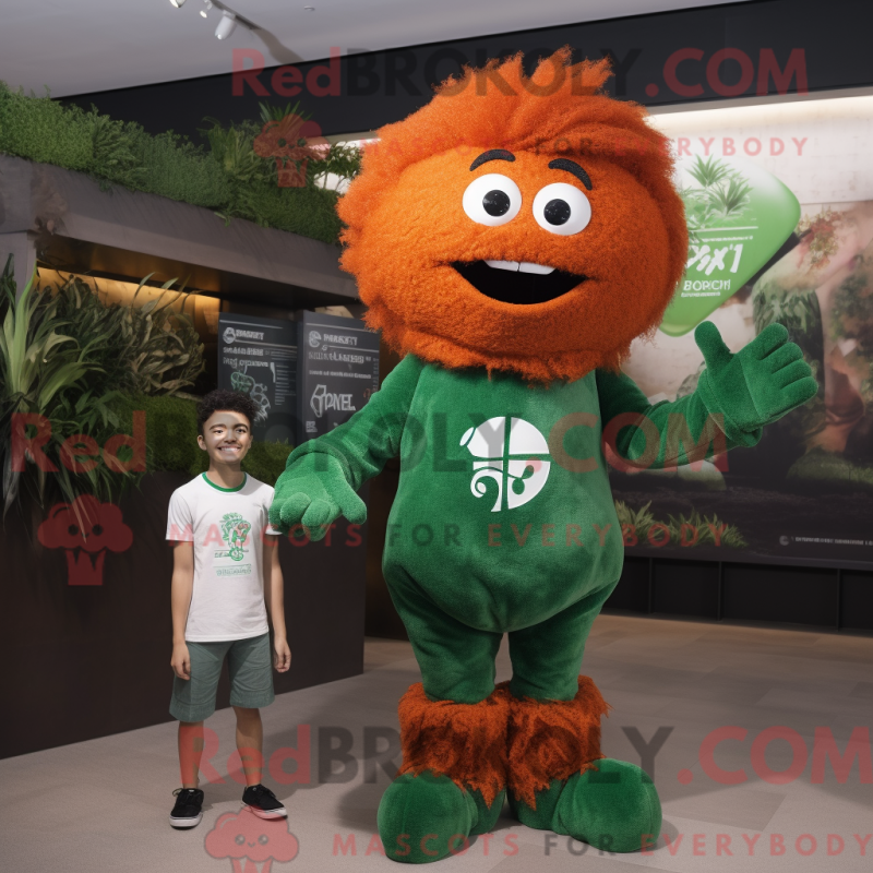 Mascot character of a Rust Spinach dressed with a Polo Shirt and Watches Mascot character of a Rust Spinach dressed with a Polo Shirt and Watches