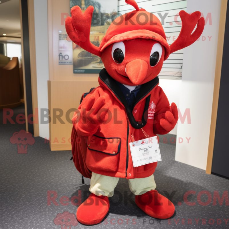 Mascot character of a Lobster dressed with a Parka and Caps Mascot character of a Lobster dressed with a Parka and Caps