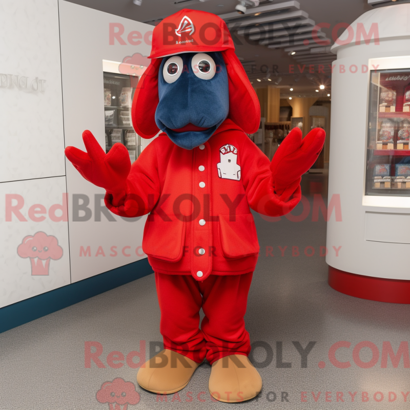 Mascot character of a Lobster dressed with a Parka and Caps Mascot character of a Lobster dressed with a Parka and Caps