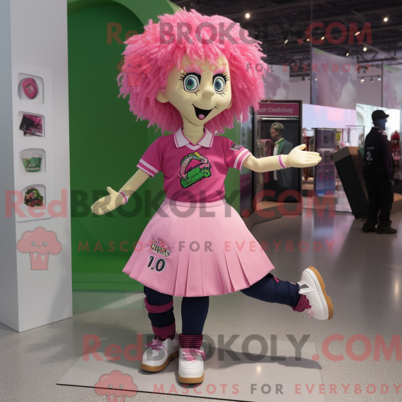 Mascot character of a Pink Irish Dancing Shoes dressed with a Polo Tee and Hairpins Mascot character of a Pink Irish Dancing Shoes dressed with a Polo Tee and Hairpins