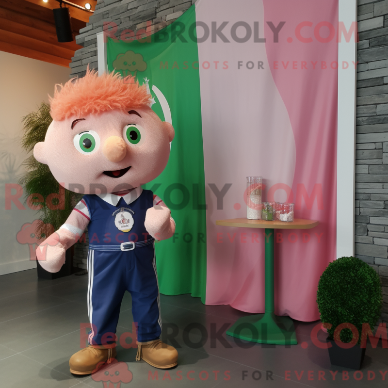 Mascot character of a Pink Irish Flag dressed with a Chambray Shirt and Watches Mascot character of a Pink Irish Flag dressed with a Chambray Shirt and Watches