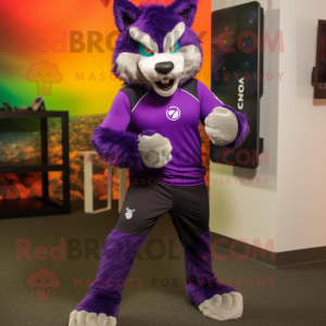 Purple Say Wolf mascotte...