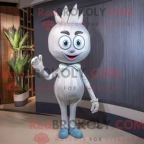 Mascot character of a Silver Onion dressed with a Jeans and Rings