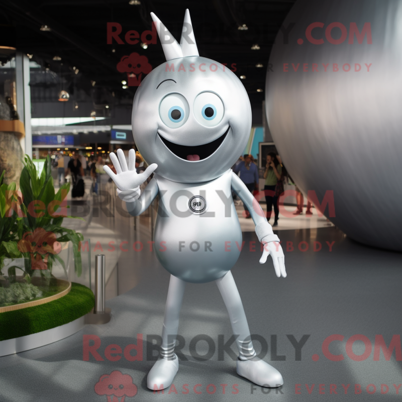 Mascot character of a Silver Onion dressed with a Jeans and Rings Mascot character of a Silver Onion dressed with a Jeans and Rings