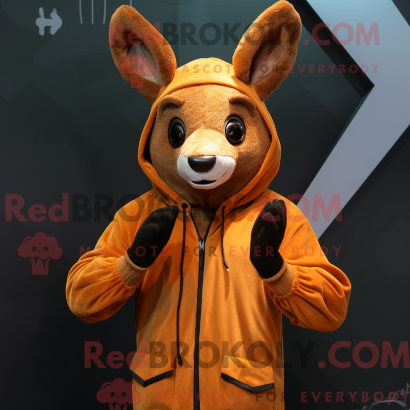 Mascot character of a Brown Roe Deer dressed with a Hoodie and Hats Mascot character of a Brown Roe Deer dressed with a Hoodie and Hats