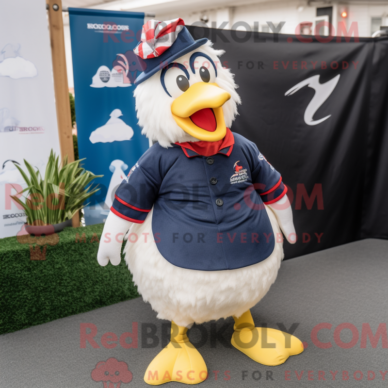 Mascot character of a Navy Hens dressed with a Rugby Shirt and Scarf clips Mascot character of a Navy Hens dressed with a Rugby Shirt and Scarf clips