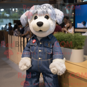 Mascot character of a Dog dressed with a Jeans and Hairpins