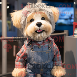 Mascot character of a Dog dressed with a Jeans and Hairpins