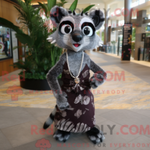 Caráter de máscara de Civet com um Maxikjole e braçadeira - Mascotes civeta - REBROKO_435465 - RedBrokoly.com