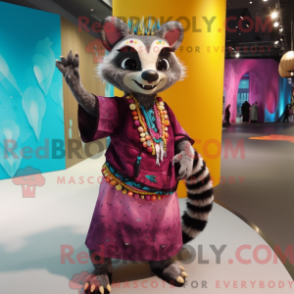 Caráter de máscara de Civet com um Maxikjole e braçadeira - Mascotes civeta - REBROKO_435466 - RedBrokoly.com